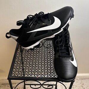 Nike Alpha Menace 4‎ Shark Football Cleats Black Mens Size 10 FQ3875-001 NWOT